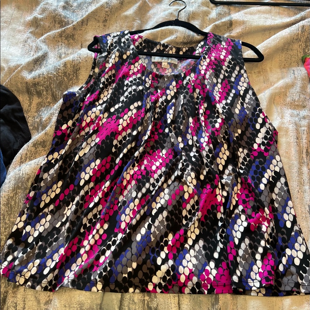 Jones Studio Separates Colorful Polka Dots Blouse